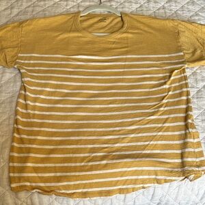 Madewell Striped Yellow and White Women’s T-Shirt